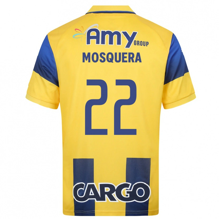 Danxen Kinderen Orlando Mosquera #22 Geel Donkerblauw Thuisshirt Thuistenue 2025/26 T-Shirt