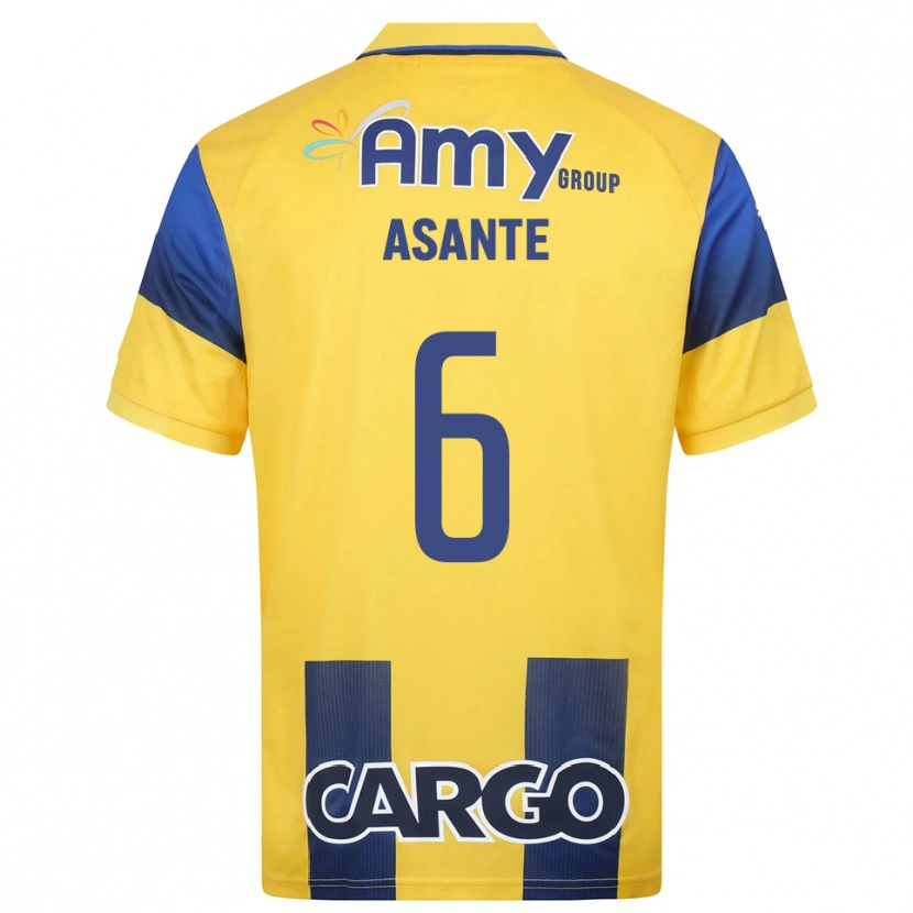 Danxen Kinderen Tyrese Asante #6 Geel Donkerblauw Thuisshirt Thuistenue 2025/26 T-Shirt