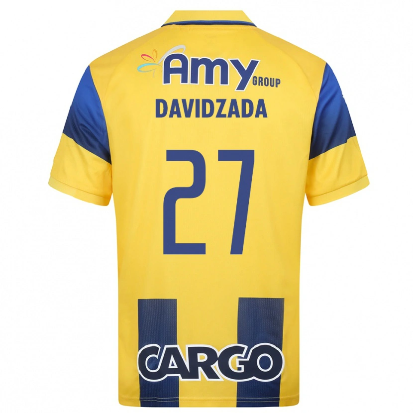 Danxen Kinderen Ofir Davidzada #27 Geel Donkerblauw Thuisshirt Thuistenue 2025/26 T-Shirt