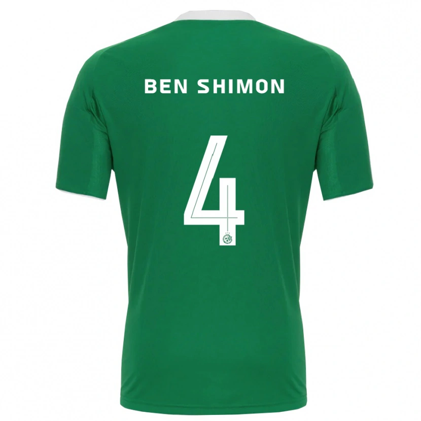 Danxen Kinderen Elad Ben Shimon #4 Groen Wit Thuisshirt Thuistenue 2025/26 T-Shirt