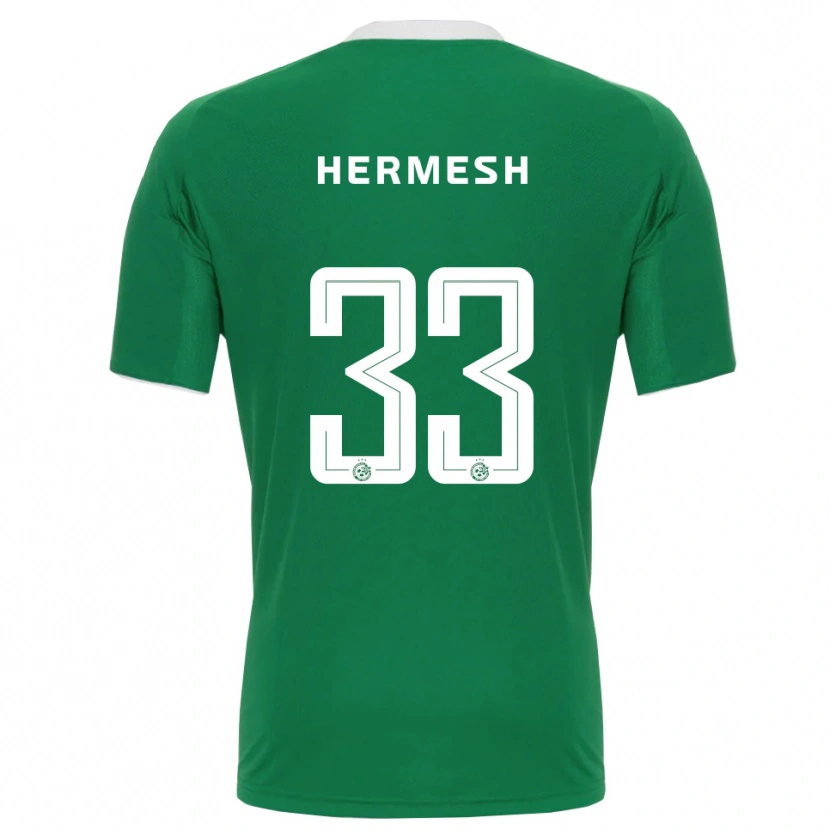 Danxen Kinderen Liam Hermesh #33 Groen Wit Thuisshirt Thuistenue 2025/26 T-Shirt