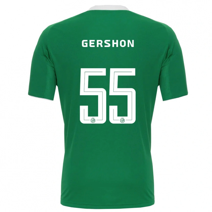 Danxen Kinderen Rami Gershon #55 Groen Wit Thuisshirt Thuistenue 2025/26 T-Shirt
