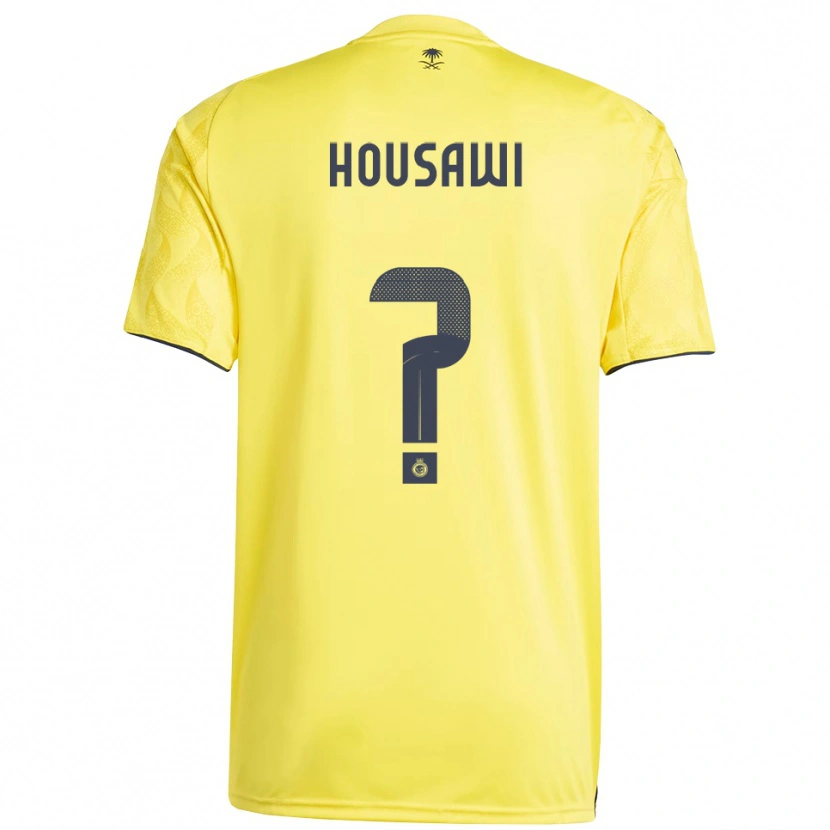 Danxen Kinderen Asser Housawi #0 Geel Zwart Thuisshirt Thuistenue 2025/26 T-Shirt