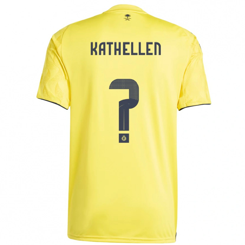 Danxen Kinderen Kathellen #0 Geel Zwart Thuisshirt Thuistenue 2025/26 T-Shirt