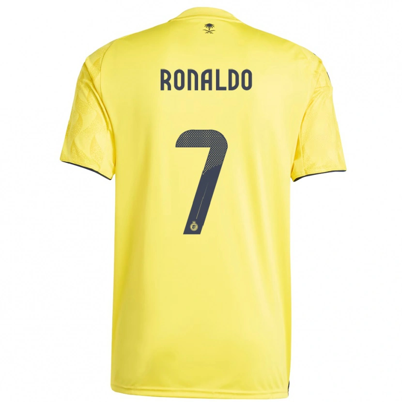 Danxen Kinderen Cristiano Ronaldo #7 Geel Zwart Thuisshirt Thuistenue 2025/26 T-Shirt