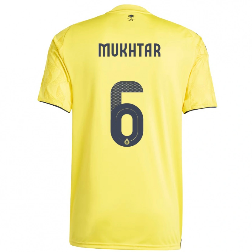 Danxen Kinderen Mukhtar Ali #6 Geel Zwart Thuisshirt Thuistenue 2025/26 T-Shirt