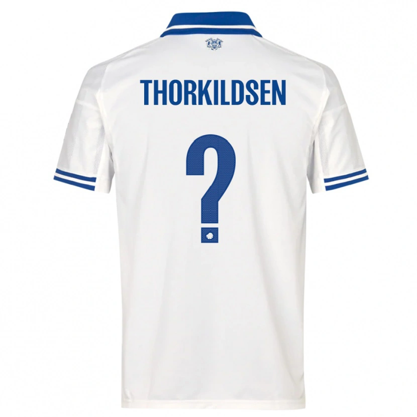 Danxen Kinderen Elias Thorkildsen #0 Wit Blauw Thuisshirt Thuistenue 2025/26 T-Shirt