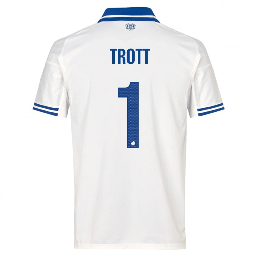 Danxen Kinderen Nathan Trott #1 Wit Blauw Thuisshirt Thuistenue 2025/26 T-Shirt