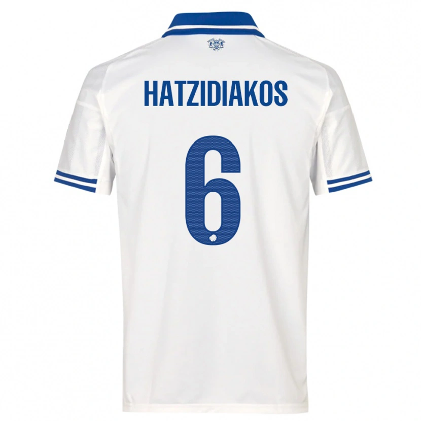 Danxen Kinderen Pantelis Hatzidiakos #6 Wit Blauw Thuisshirt Thuistenue 2025/26 T-Shirt