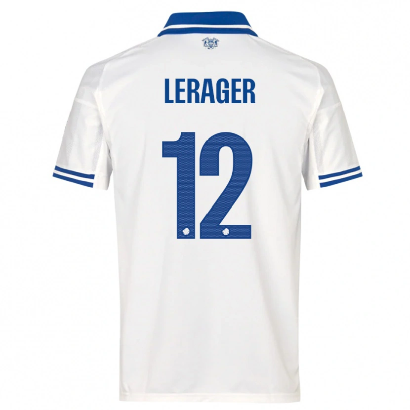 Danxen Kinderen Lukas Lerager #12 Wit Blauw Thuisshirt Thuistenue 2025/26 T-Shirt