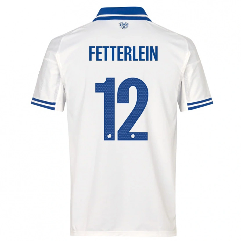 Danxen Kinderen Sean Fetterlein #12 Wit Blauw Thuisshirt Thuistenue 2025/26 T-Shirt