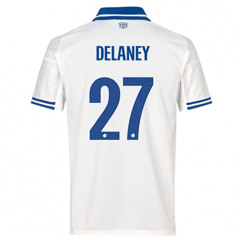 Danxen Kinderen Thomas Delaney #27 Wit Blauw Thuisshirt Thuistenue 2025/26 T-Shirt