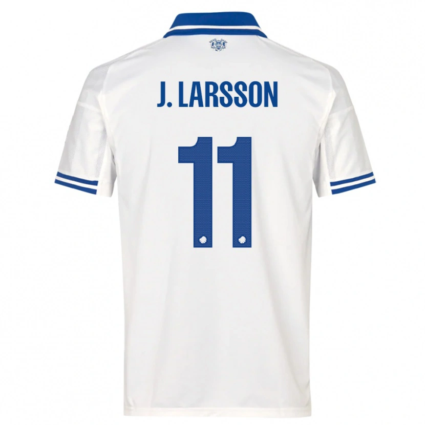Danxen Kinderen Jordan Larsson #11 Wit Blauw Thuisshirt Thuistenue 2025/26 T-Shirt