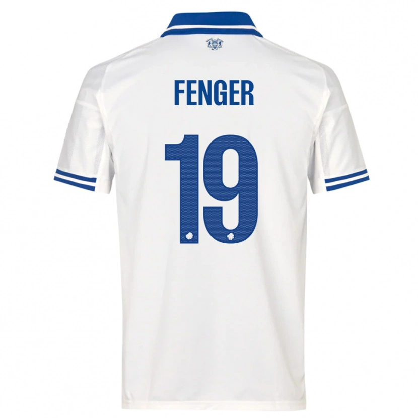 Danxen Kinderen Oskar Fenger #19 Wit Blauw Thuisshirt Thuistenue 2025/26 T-Shirt