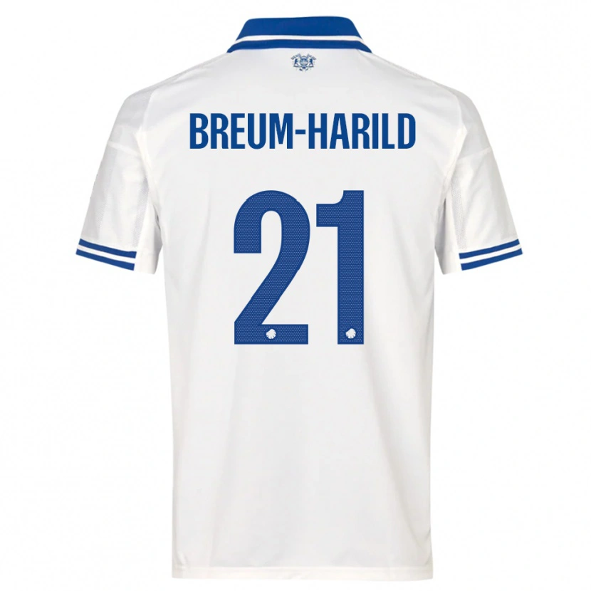 Danxen Kinderen Tobias Breum-Harild #21 Wit Blauw Thuisshirt Thuistenue 2025/26 T-Shirt