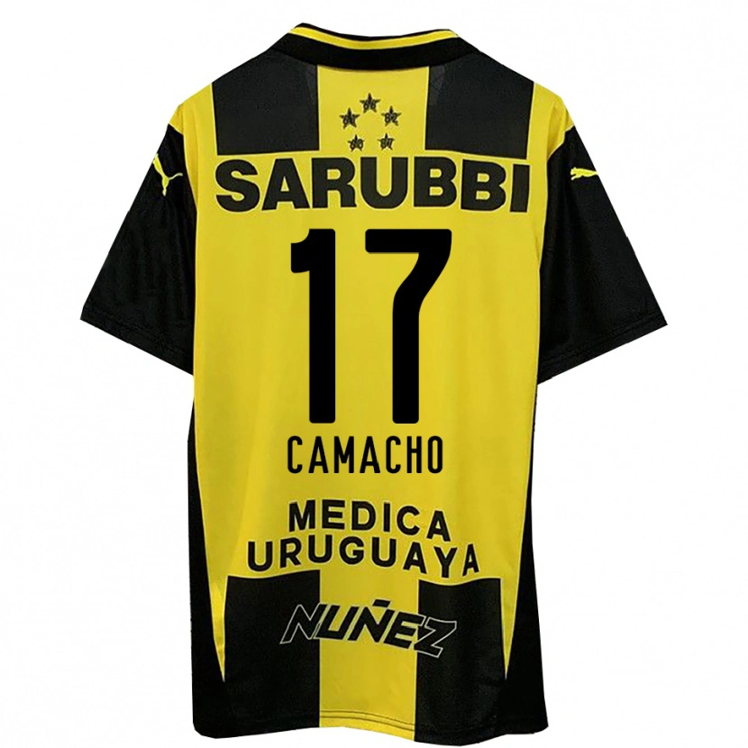 Danxen Kinderen Sebastián Camacho #17 Geel Zwart Thuisshirt Thuistenue 2025/26 T-Shirt