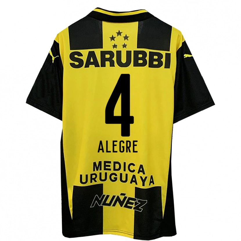 Danxen Kinderen Ignacio Alegre #4 Geel Zwart Thuisshirt Thuistenue 2025/26 T-Shirt