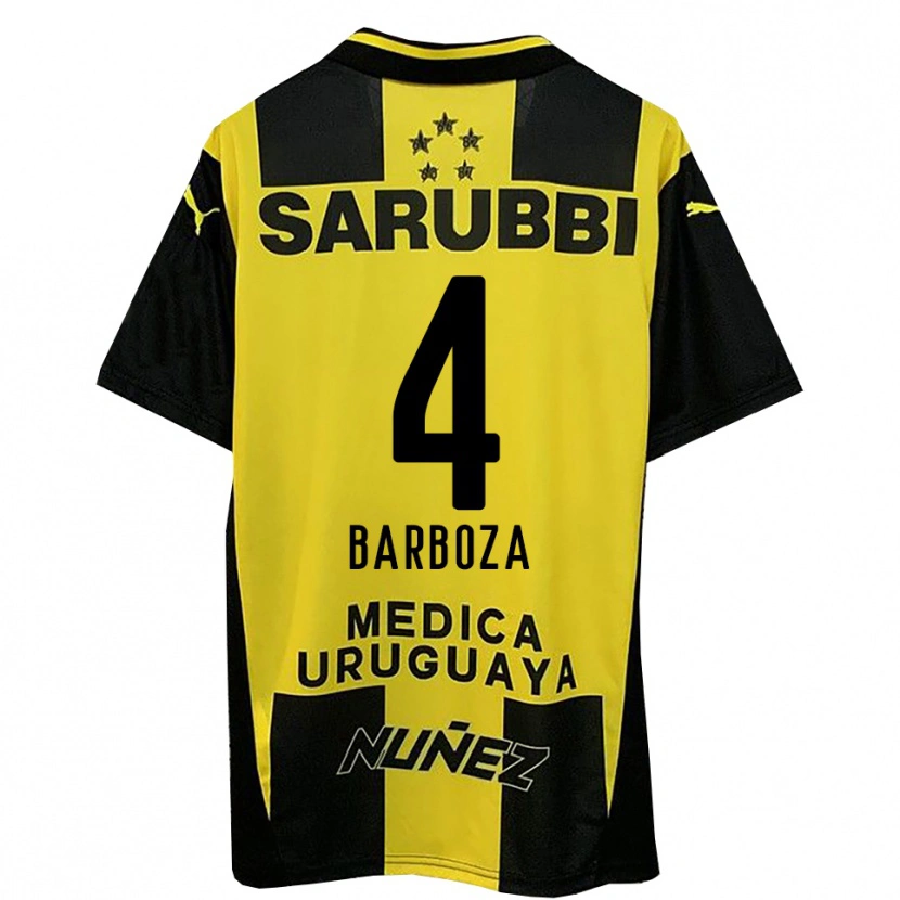 Danxen Kinderen Brian Barboza #4 Geel Zwart Thuisshirt Thuistenue 2025/26 T-Shirt