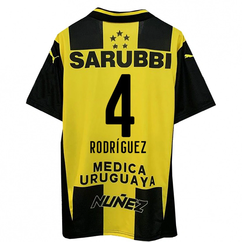 Danxen Kinderen Guzmán Rodríguez #4 Geel Zwart Thuisshirt Thuistenue 2025/26 T-Shirt