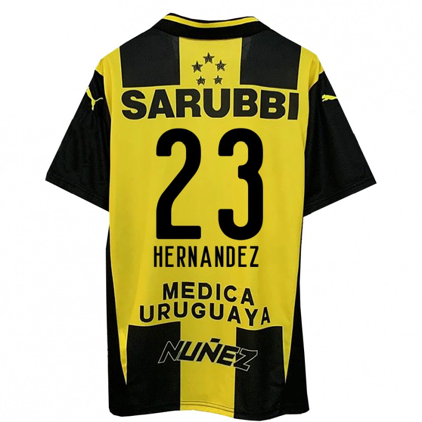 Danxen Kinderen Abel Hernandez #23 Geel Zwart Thuisshirt Thuistenue 2025/26 T-Shirt