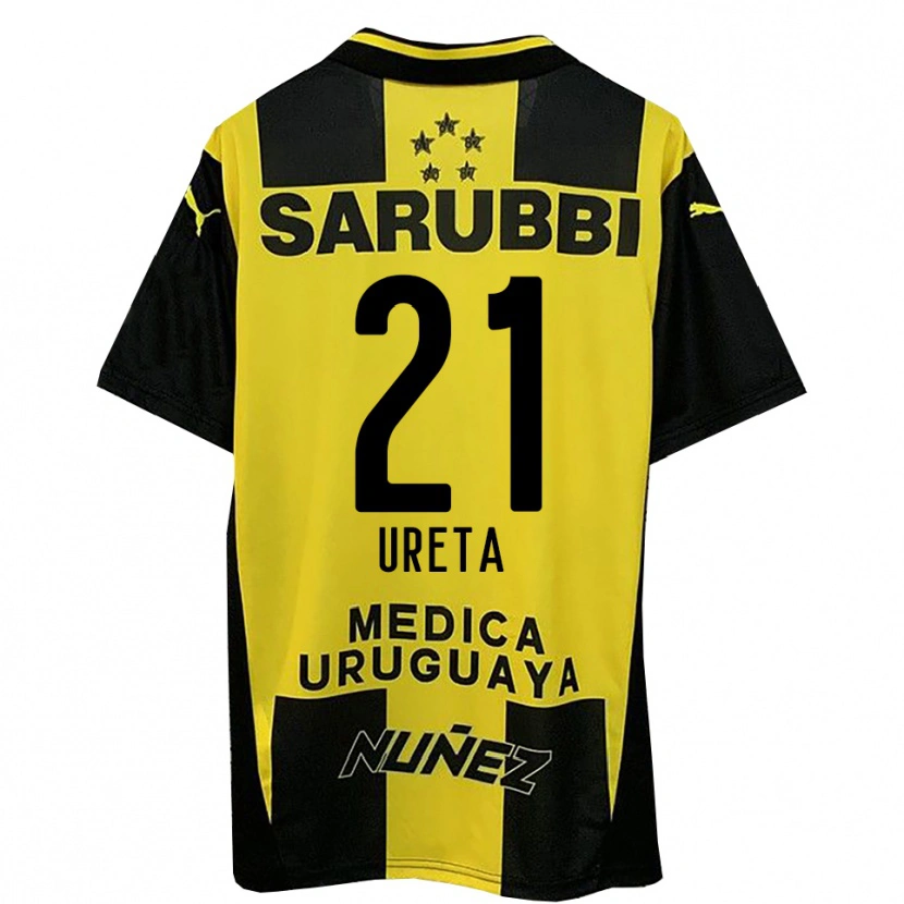Danxen Kinderen Mateo Ureta #21 Geel Zwart Thuisshirt Thuistenue 2025/26 T-Shirt