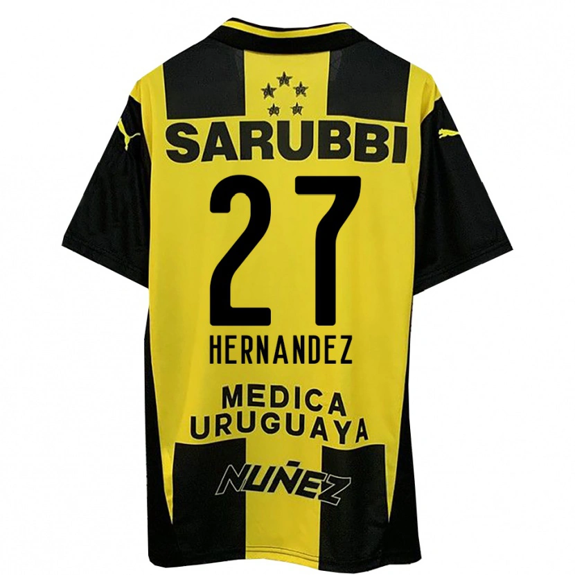 Danxen Kinderen Lucas Hernández #27 Geel Zwart Thuisshirt Thuistenue 2025/26 T-Shirt
