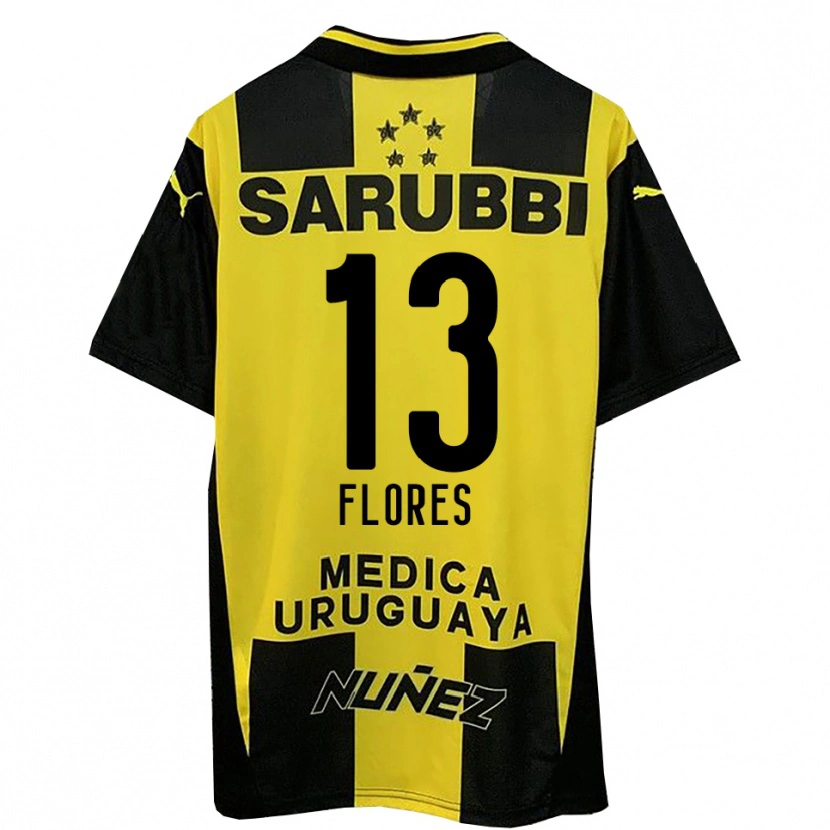 Danxen Kinderen Dilan Flores #13 Geel Zwart Thuisshirt Thuistenue 2025/26 T-Shirt