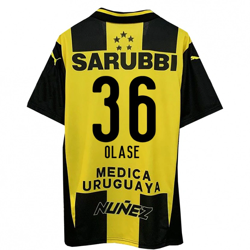 Danxen Kinderen Tomás Olase #36 Geel Zwart Thuisshirt Thuistenue 2025/26 T-Shirt