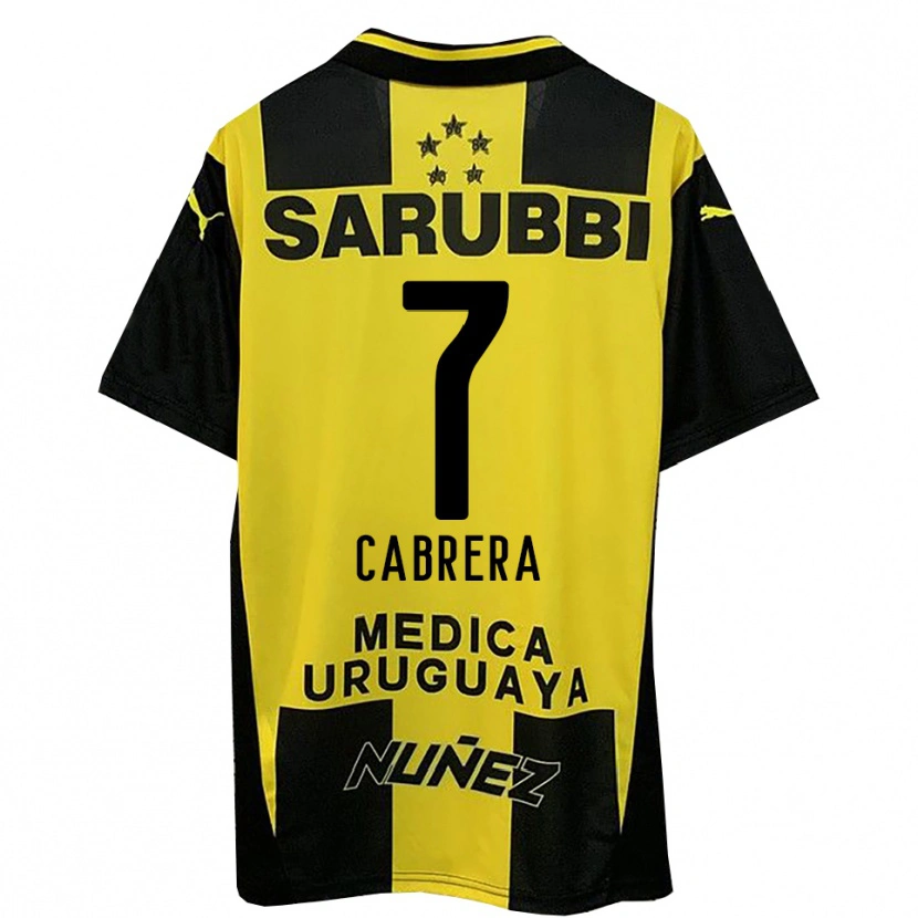 Danxen Kinderen Javier Cabrera #7 Geel Zwart Thuisshirt Thuistenue 2025/26 T-Shirt
