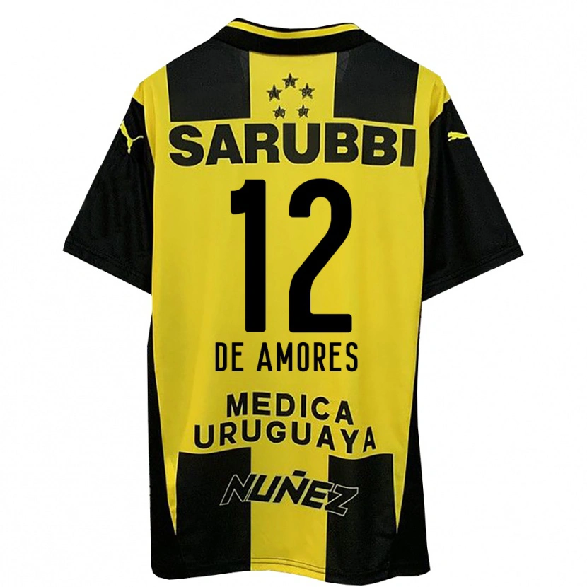 Danxen Kinderen Guillermo De Amores #12 Geel Zwart Thuisshirt Thuistenue 2025/26 T-Shirt