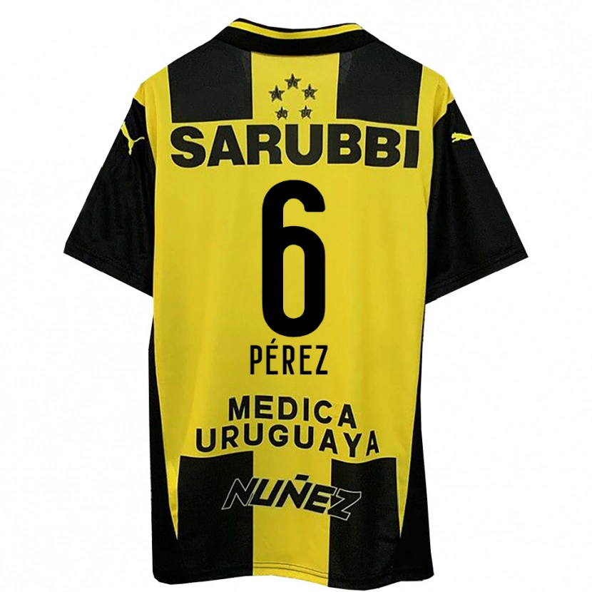 Danxen Kinderen Rodrigo Pérez #6 Geel Zwart Thuisshirt Thuistenue 2025/26 T-Shirt