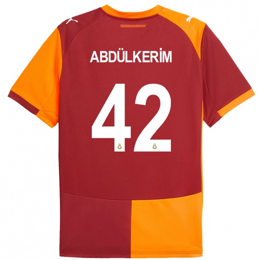 Danxen Kinderen Abdülkerim Bardakcı #42 Rood Oranje Thuisshirt Thuistenue 2025/26 T-Shirt