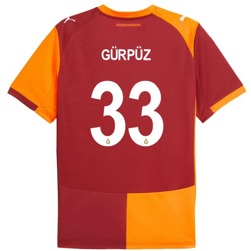 Danxen Kinderen Gökdeniz Gürpüz #33 Rood Oranje Thuisshirt Thuistenue 2025/26 T-Shirt