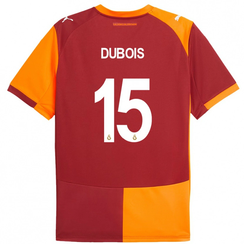 Danxen Kinderen Léo Dubois #15 Rood Oranje Thuisshirt Thuistenue 2025/26 T-Shirt