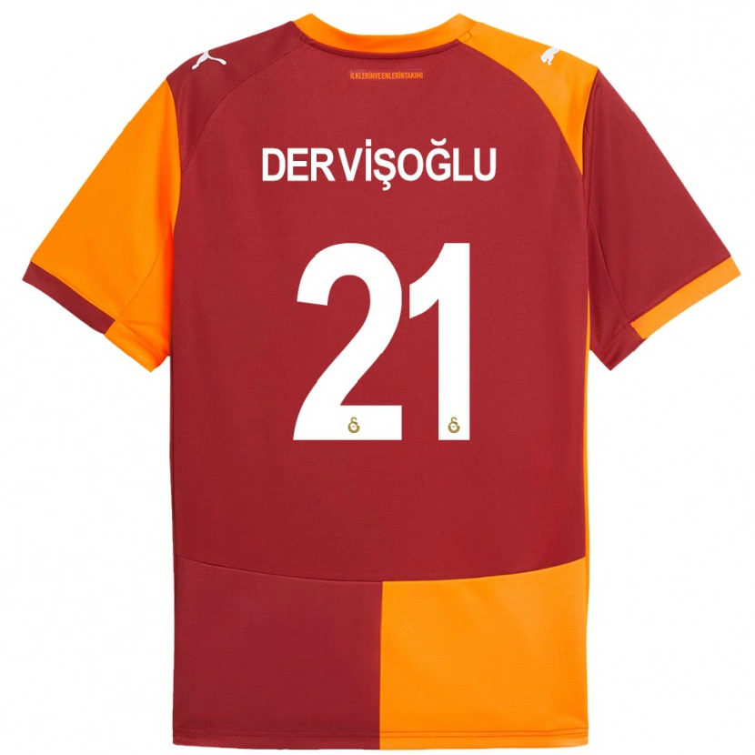Danxen Kinderen Halil Dervişoğlu #21 Rood Oranje Thuisshirt Thuistenue 2025/26 T-Shirt