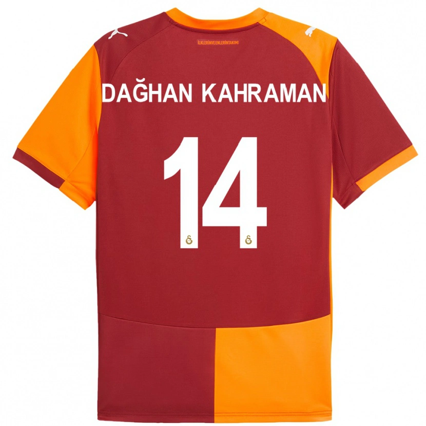 Danxen Kinderen Yusuf Dağhan Kahraman #14 Rood Oranje Thuisshirt Thuistenue 2025/26 T-Shirt