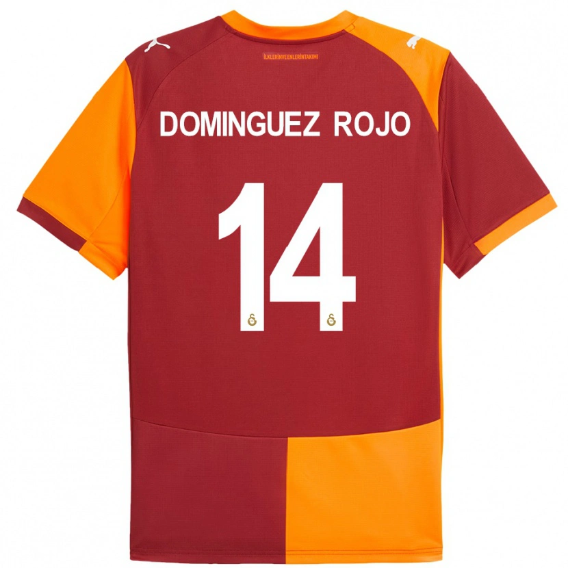 Danxen Kinderen Laura Dominguez Rojo #14 Rood Oranje Thuisshirt Thuistenue 2025/26 T-Shirt