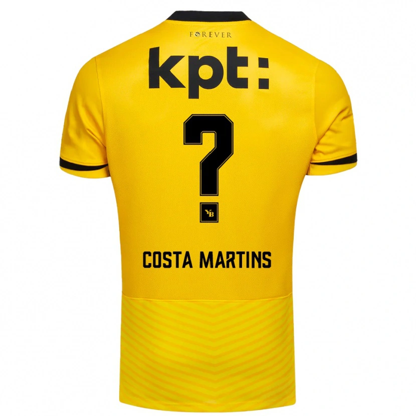 Danxen Kinderen Yvann Costa Martins #0 Geel Zwart Thuisshirt Thuistenue 2025/26 T-Shirt
