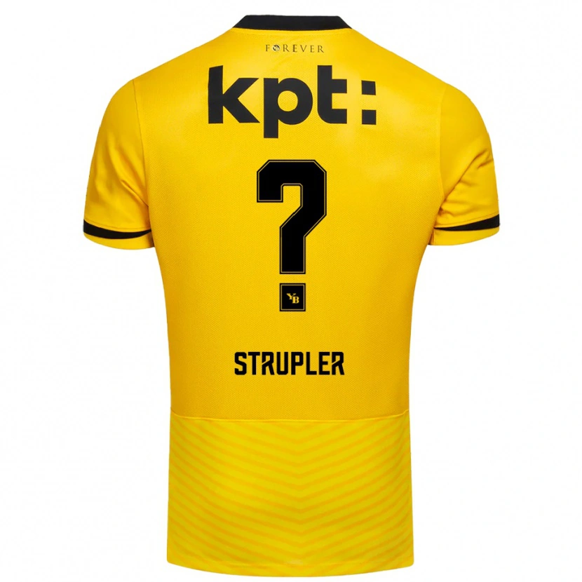 Danxen Kinderen Cedrik Strupler #0 Geel Zwart Thuisshirt Thuistenue 2025/26 T-Shirt