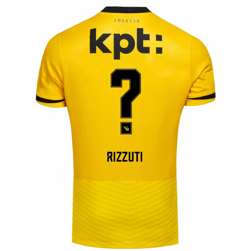 Danxen Kinderen Gabriele Rizzuti #0 Geel Zwart Thuisshirt Thuistenue 2025/26 T-Shirt