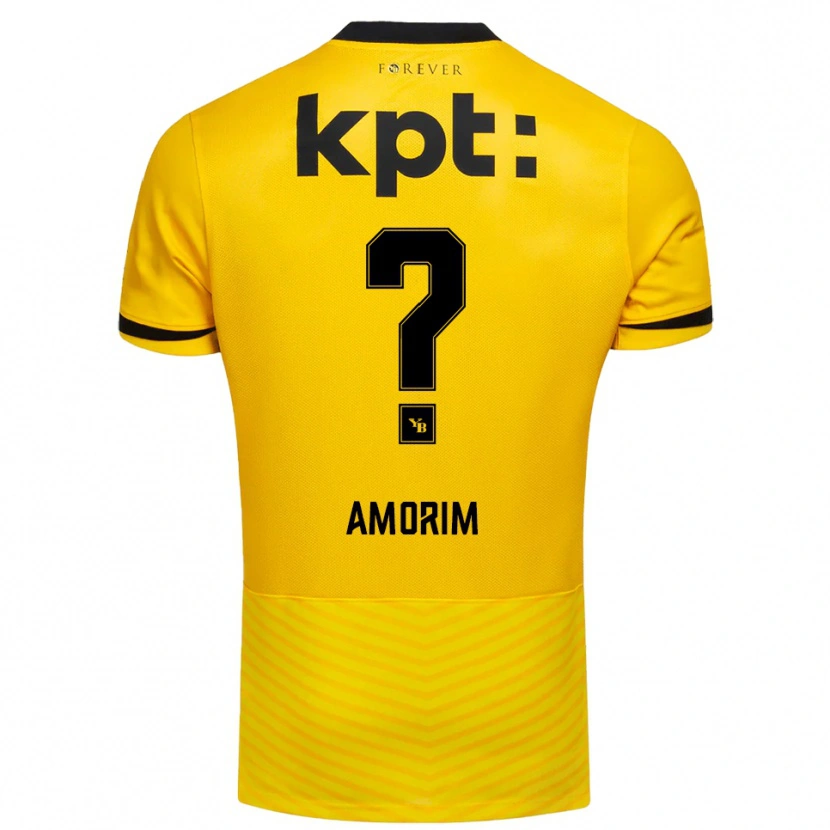 Danxen Kinderen Rui Amorim #0 Geel Zwart Thuisshirt Thuistenue 2025/26 T-Shirt