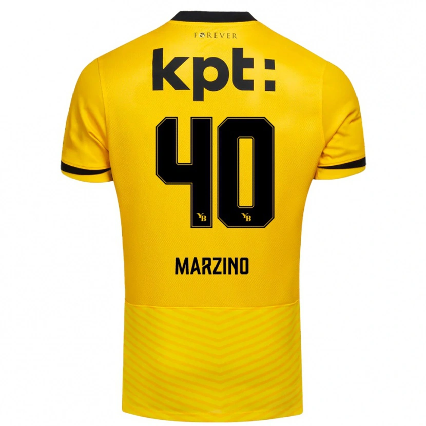 Danxen Kinderen Dario Marzino #40 Geel Zwart Thuisshirt Thuistenue 2025/26 T-Shirt