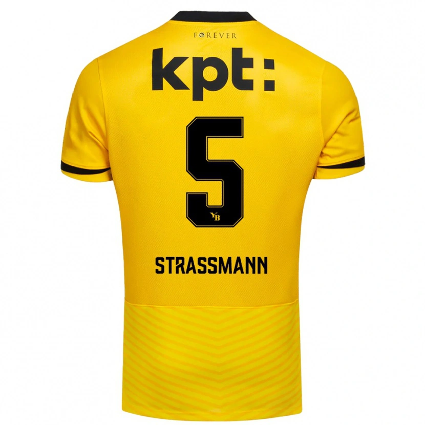 Danxen Kinderen Sven Strassmann #5 Geel Zwart Thuisshirt Thuistenue 2025/26 T-Shirt