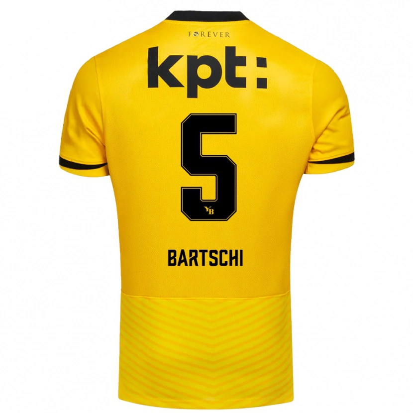 Danxen Kinderen Lorena Bärtschi #5 Geel Zwart Thuisshirt Thuistenue 2025/26 T-Shirt