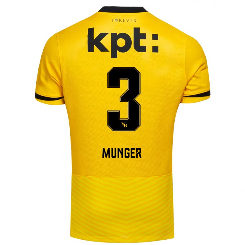 Danxen Kinderen Noa Münger #3 Geel Zwart Thuisshirt Thuistenue 2025/26 T-Shirt
