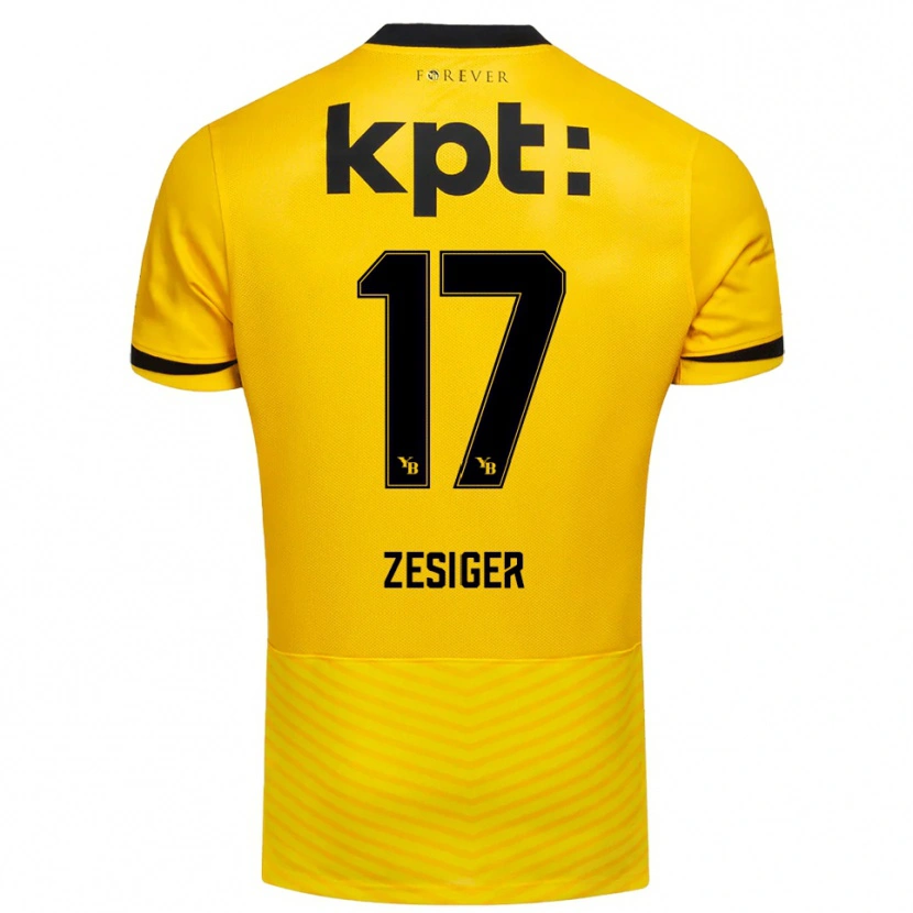 Danxen Kinderen Navin Zesiger #17 Geel Zwart Thuisshirt Thuistenue 2025/26 T-Shirt