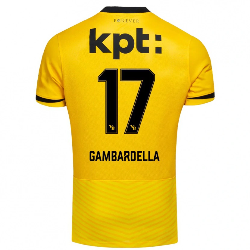 Danxen Kinderen Matteo Gambardella #17 Geel Zwart Thuisshirt Thuistenue 2025/26 T-Shirt