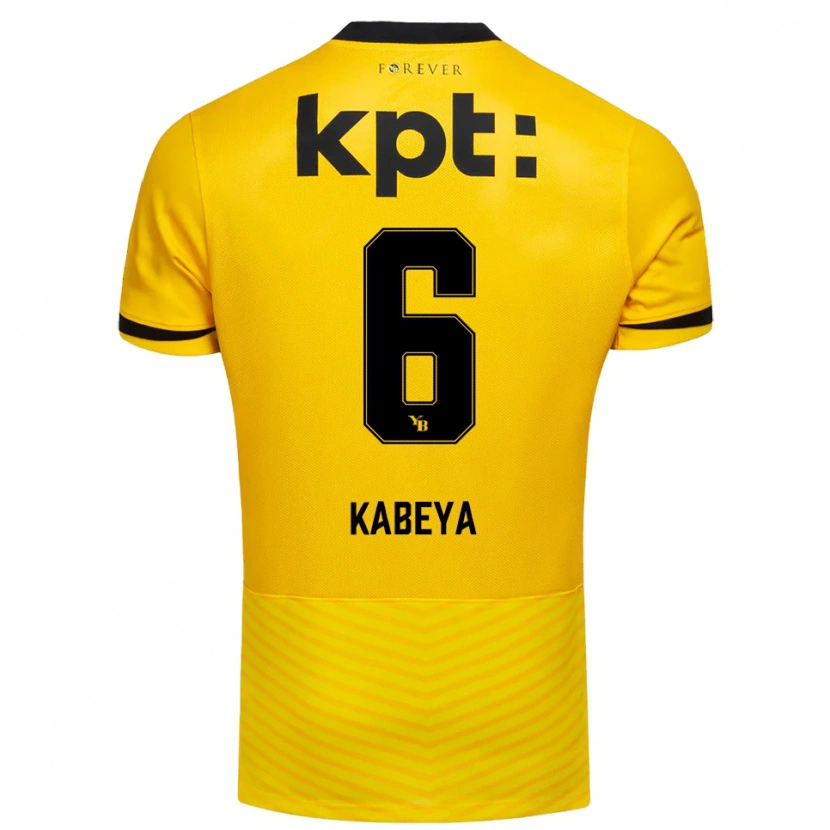 Danxen Kinderen Benjamin Kabeya #6 Geel Zwart Thuisshirt Thuistenue 2025/26 T-Shirt