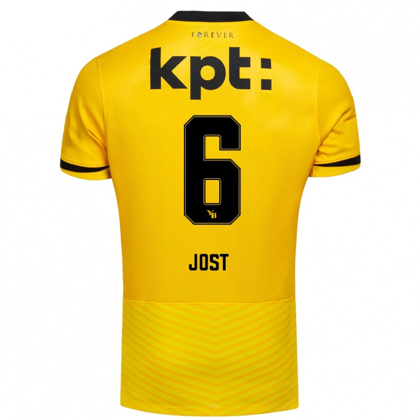 Danxen Kinderen Tristan Jost #6 Geel Zwart Thuisshirt Thuistenue 2025/26 T-Shirt