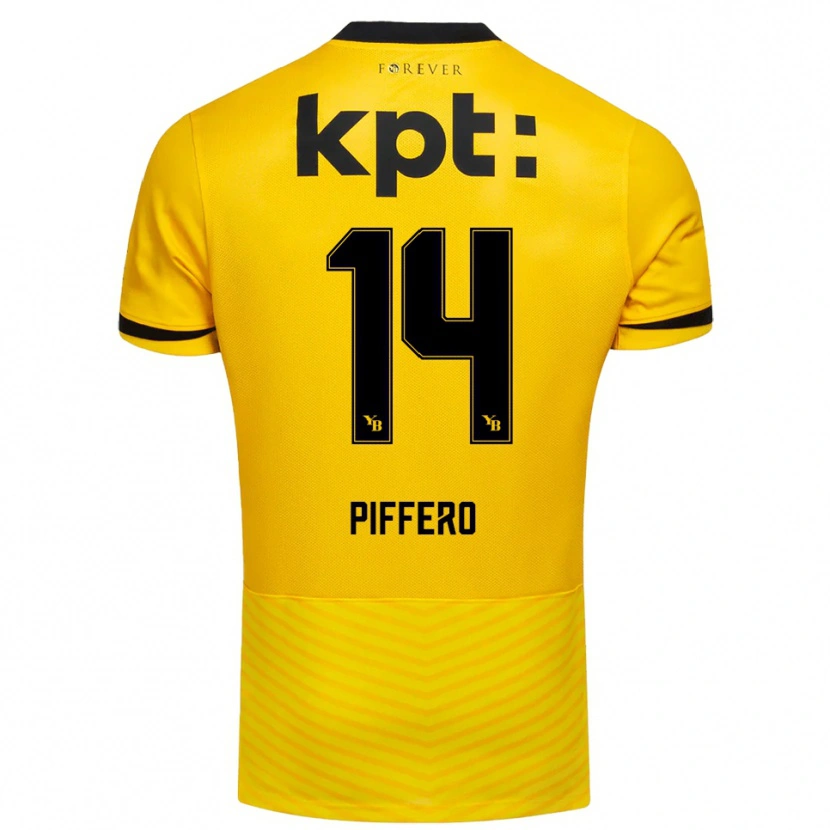 Danxen Kinderen David Piffero #14 Geel Zwart Thuisshirt Thuistenue 2025/26 T-Shirt
